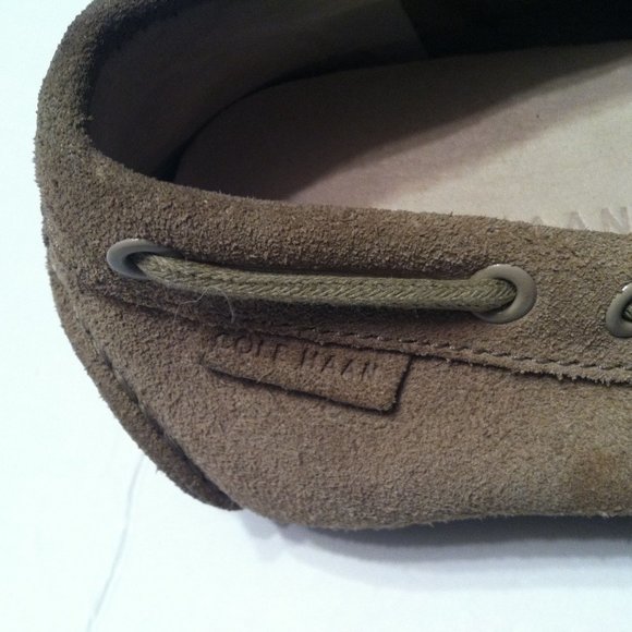 COLE HAAN MEN\'S PRE-OWNED TAN LEATHER SUEDE SLIP-ON LOAFERS SIZE: 10M main image 4
